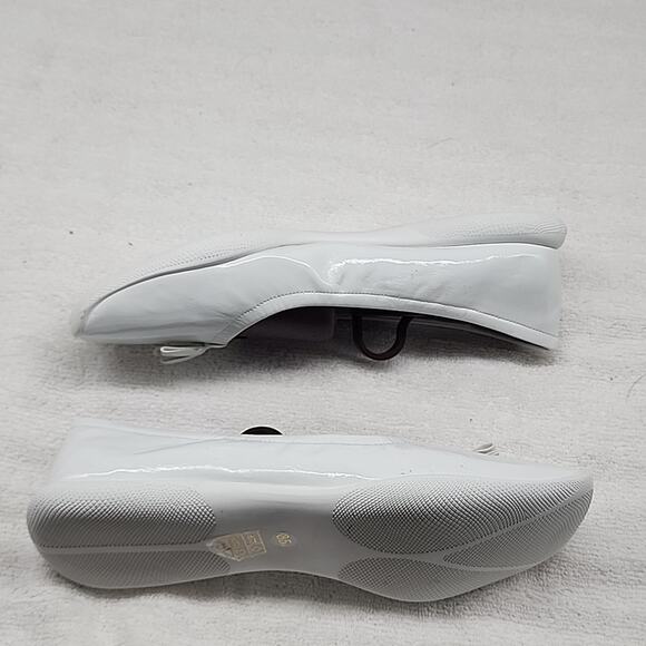 JEFFREY CAMPBELL BALLERINA FLAT IN WHITE CRINKLE PATTEN LADIES 8.5 NWOB GORGEOUS - Picture 8 of 16